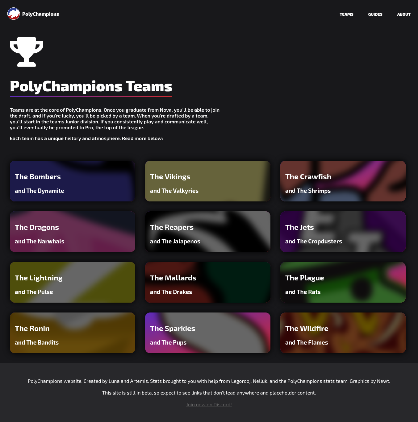 Teams list